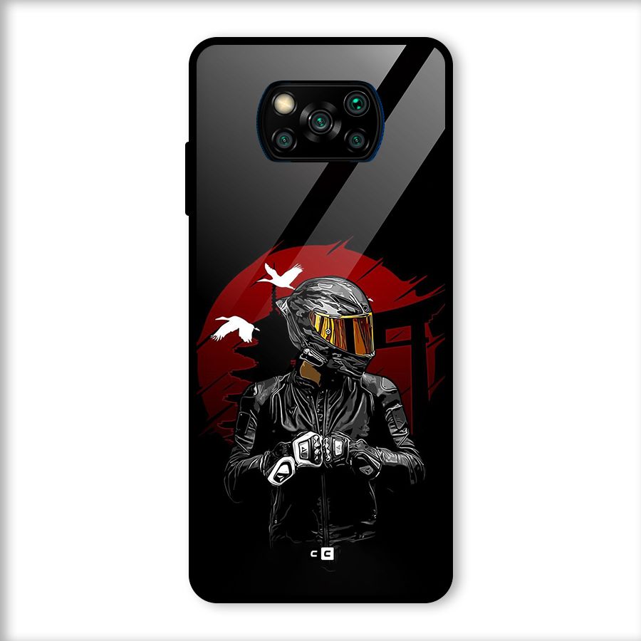 Moto Rider Ready Glass Back Case for Poco X3