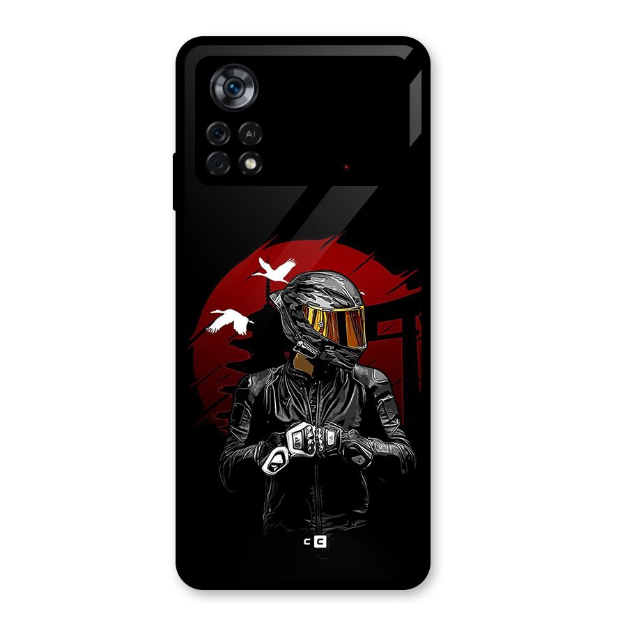 Moto Rider Ready Glass Back Case for Poco X4 Pro 5G