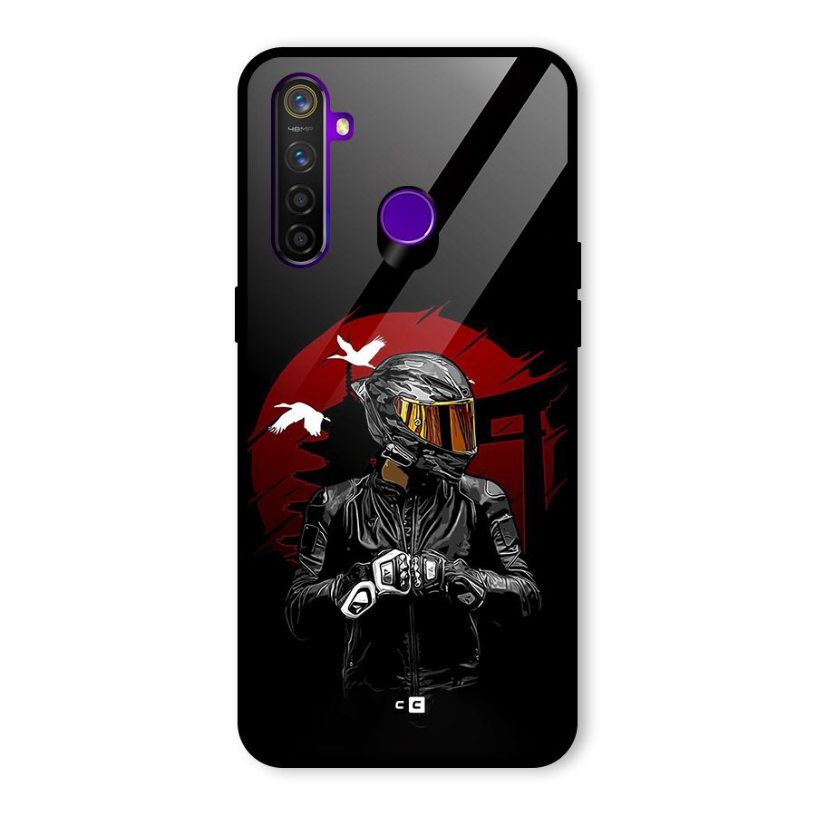 Moto Rider Ready Glass Back Case for Realme 5 Pro