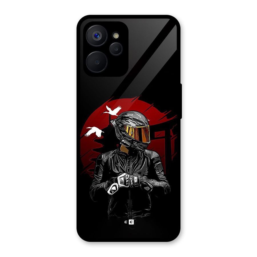 Moto Rider Ready Glass Back Case for Realme 9i 5G