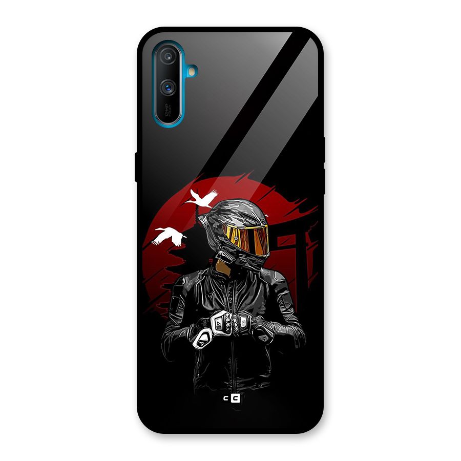 Moto Rider Ready Glass Back Case for Realme C3