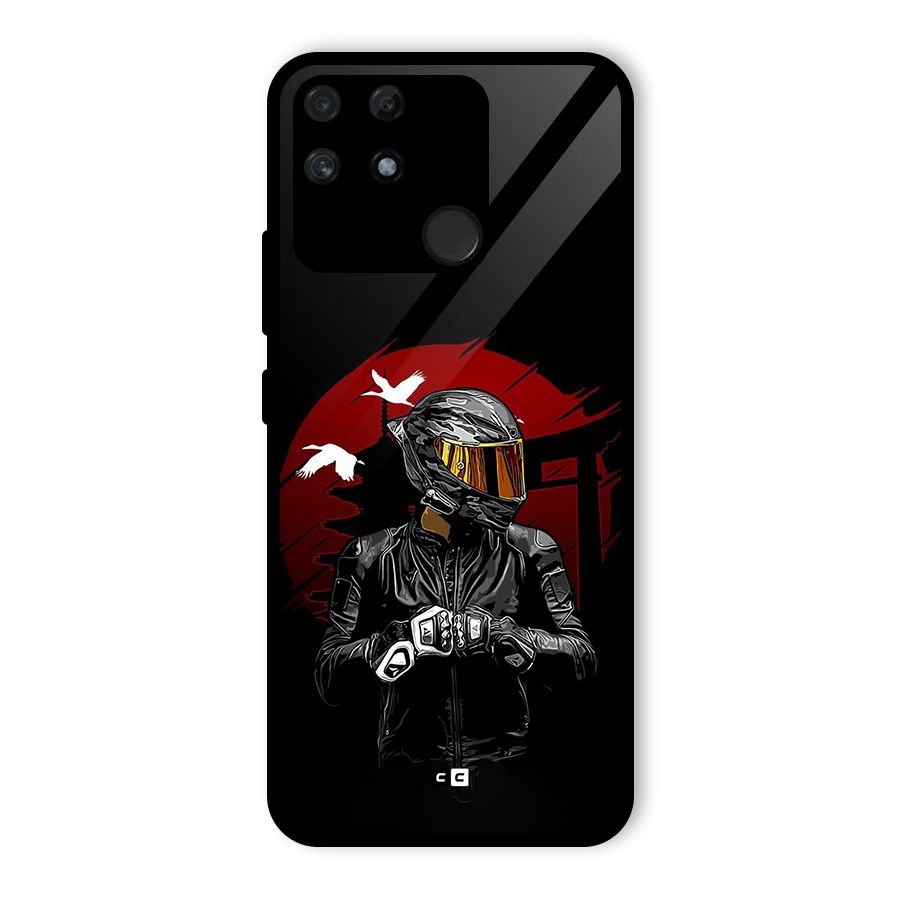 Moto Rider Ready Glass Back Case for Realme Narzo 50A