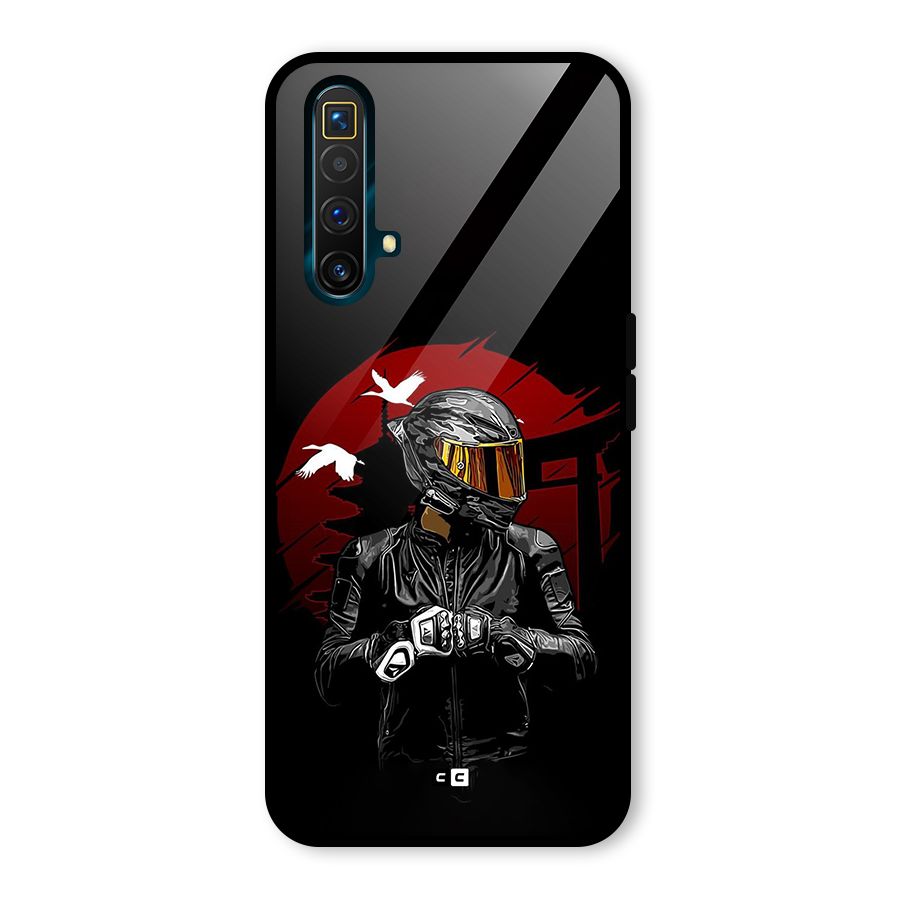 Moto Rider Ready Glass Back Case for Realme X3