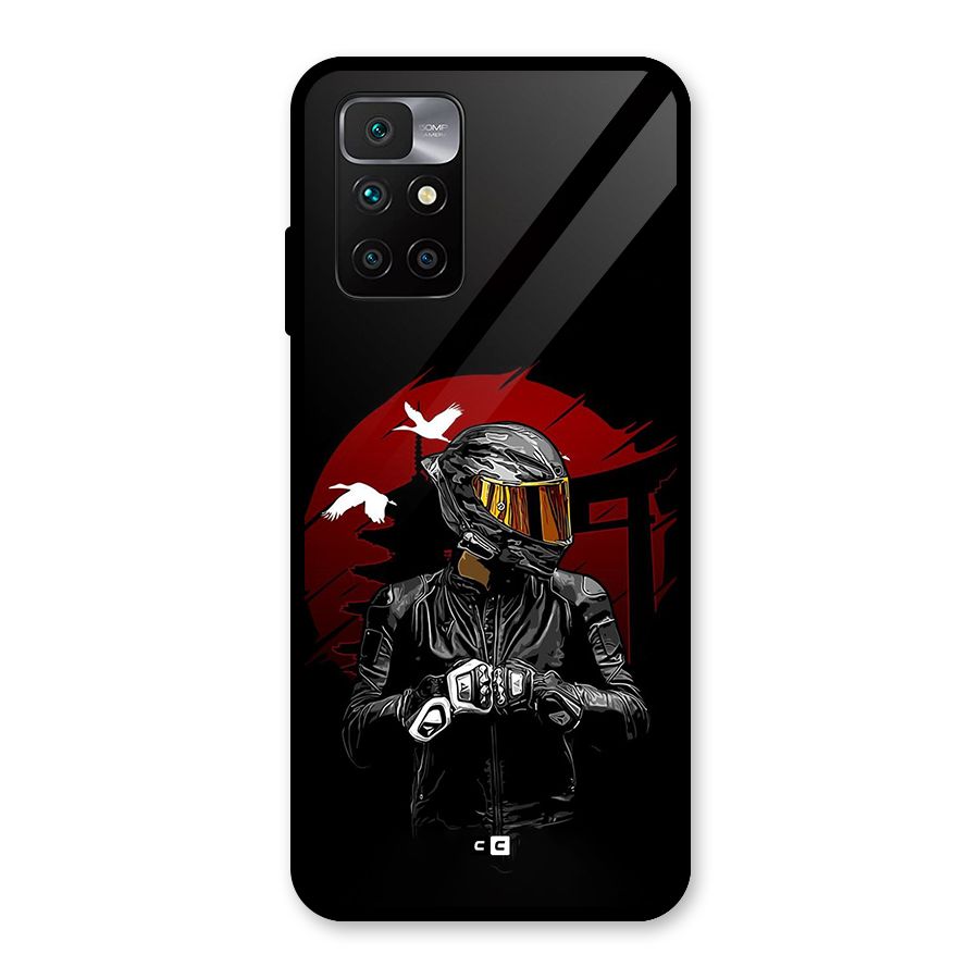 Moto Rider Ready Glass Back Case for Redmi 10 Prime