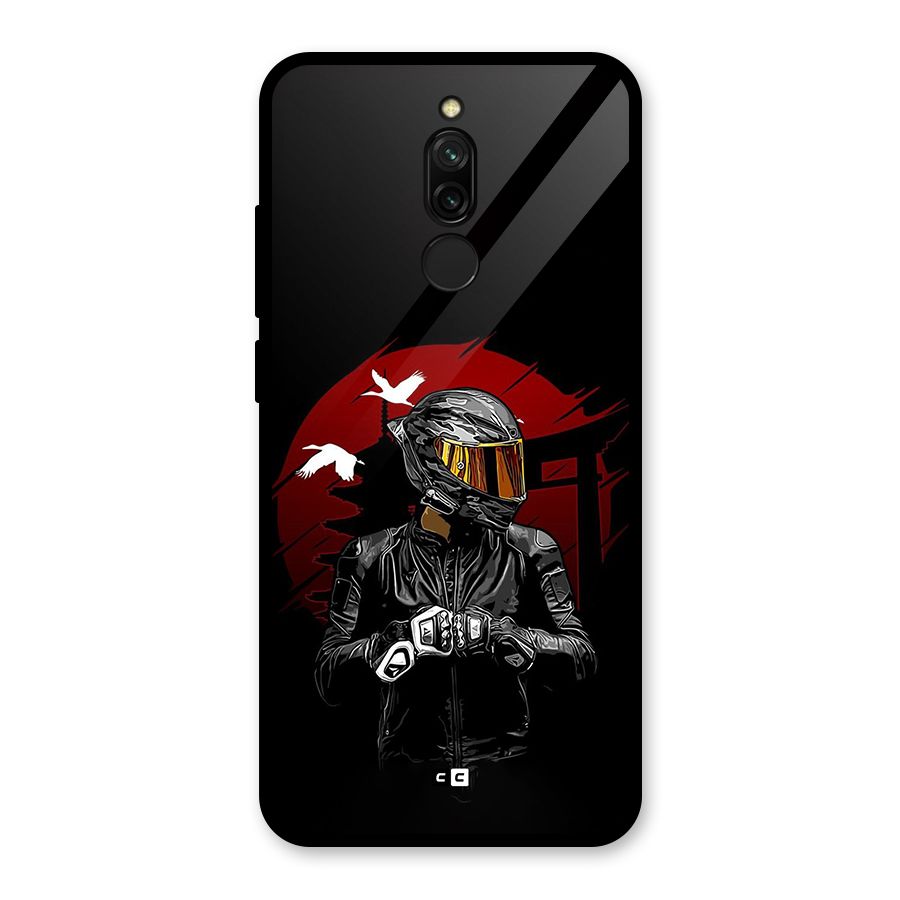 Moto Rider Ready Glass Back Case for Redmi 8