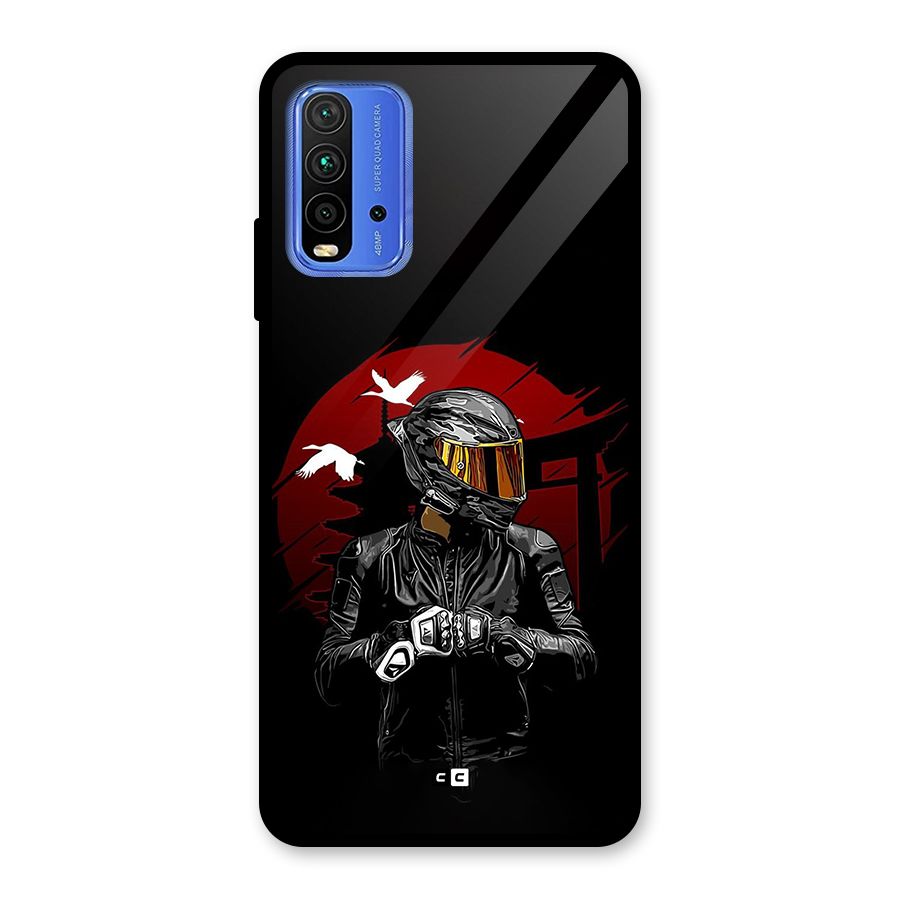 Moto Rider Ready Glass Back Case for Redmi 9 Power