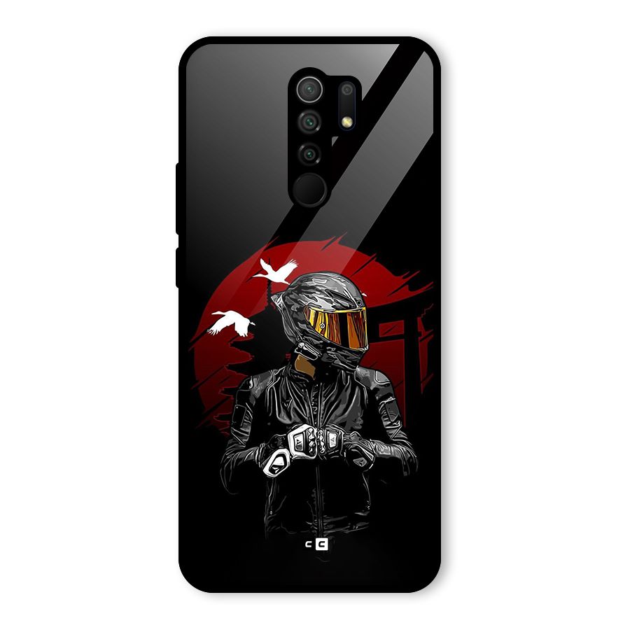 Moto Rider Ready Glass Back Case for Redmi 9 Prime