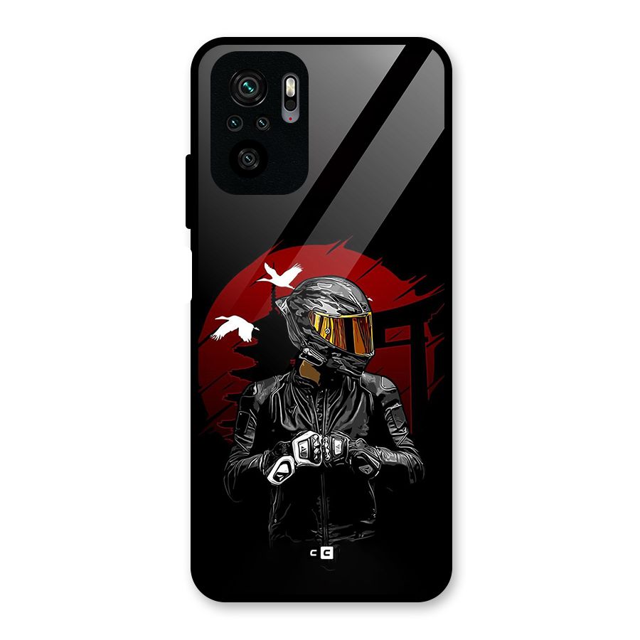 Moto Rider Ready Glass Back Case for Redmi Note 10