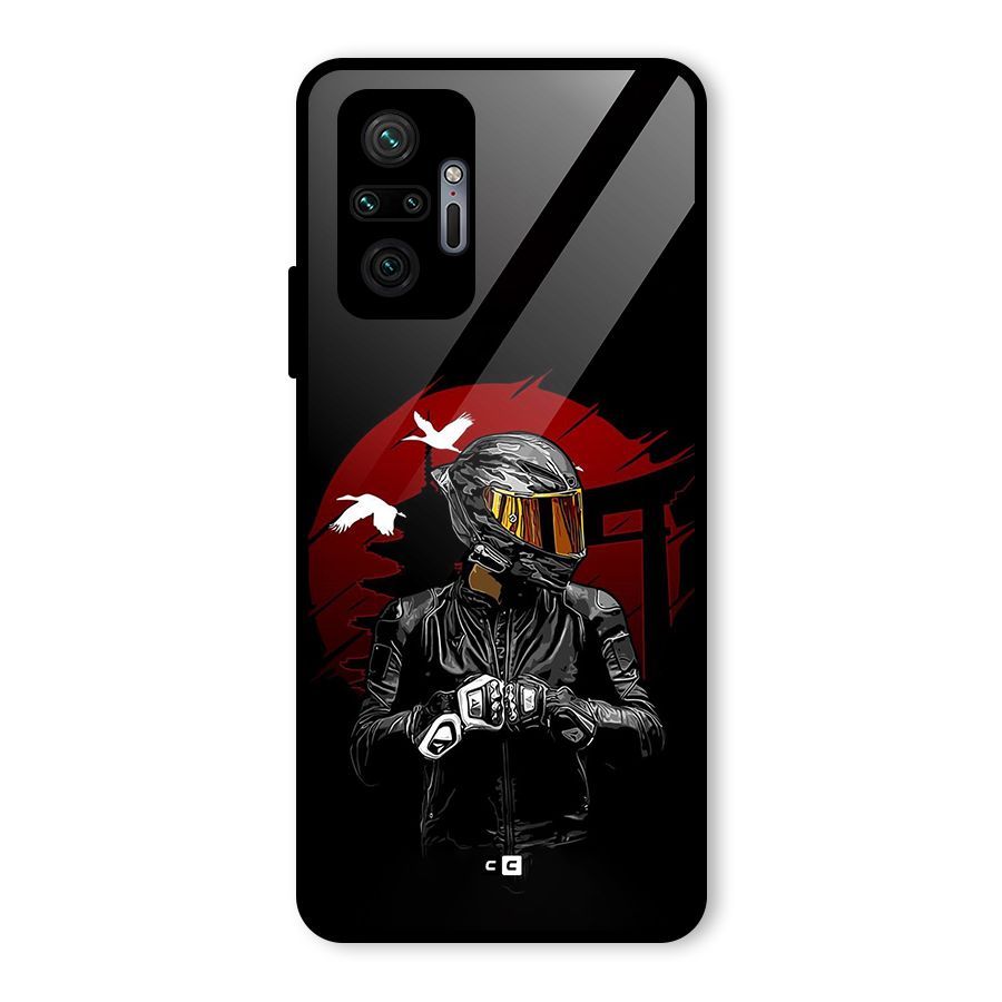 Moto Rider Ready Glass Back Case for Redmi Note 10 Pro