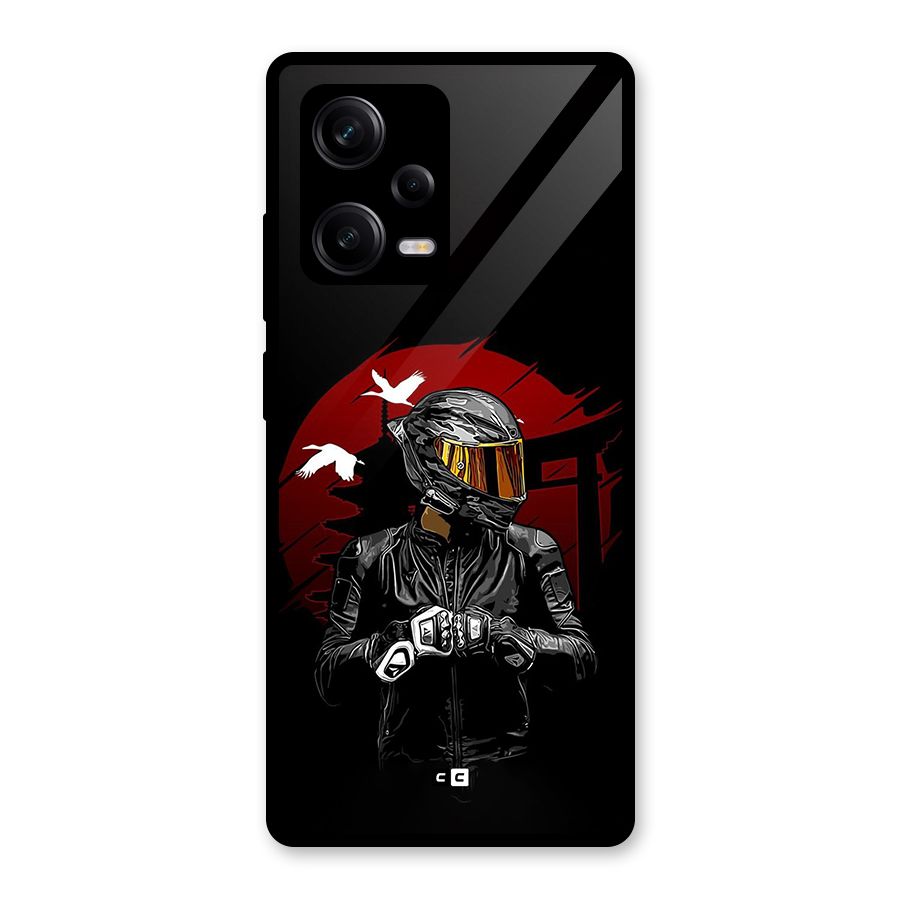 Moto Rider Ready Glass Back Case for Redmi Note 12 Pro