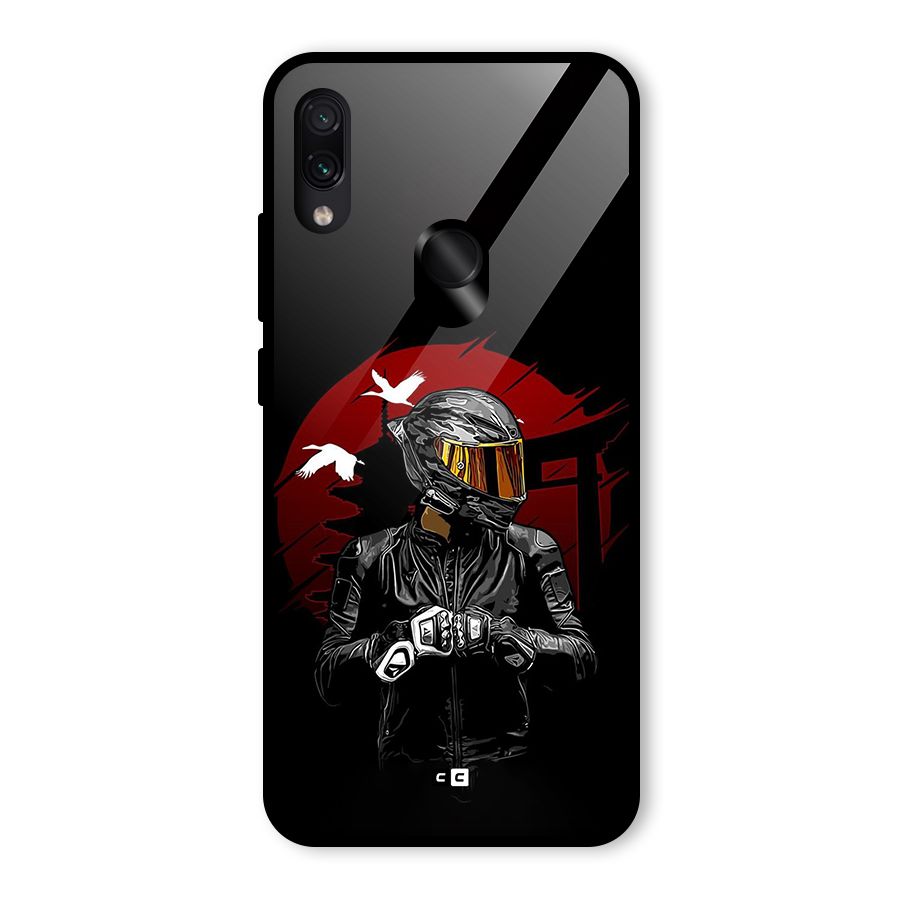 Moto Rider Ready Glass Back Case for Redmi Note 7S