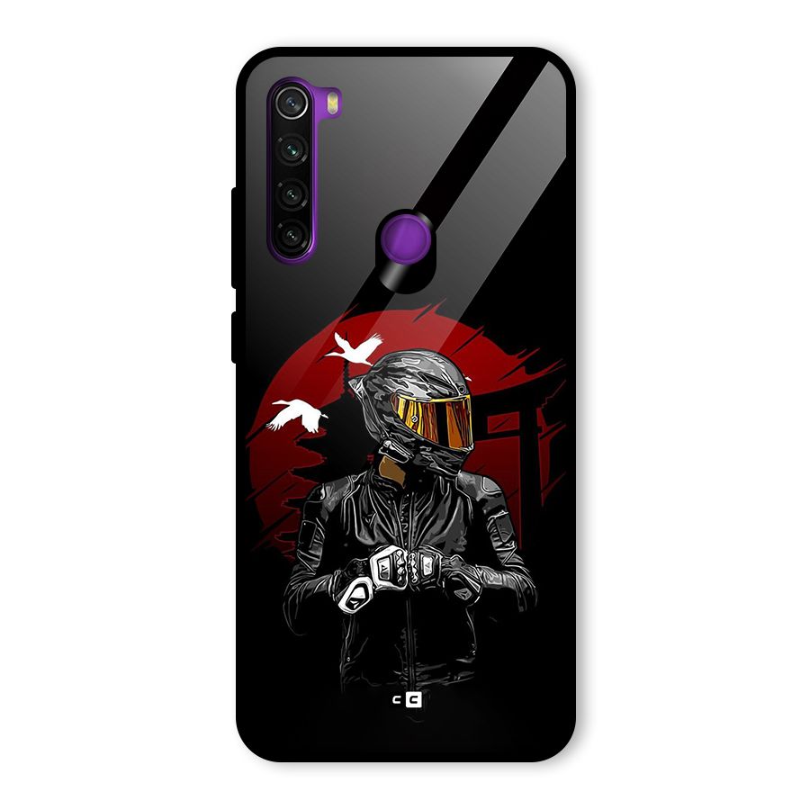 Moto Rider Ready Glass Back Case for Redmi Note 8