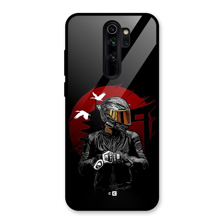 Moto Rider Ready Glass Back Case for Redmi Note 8 Pro