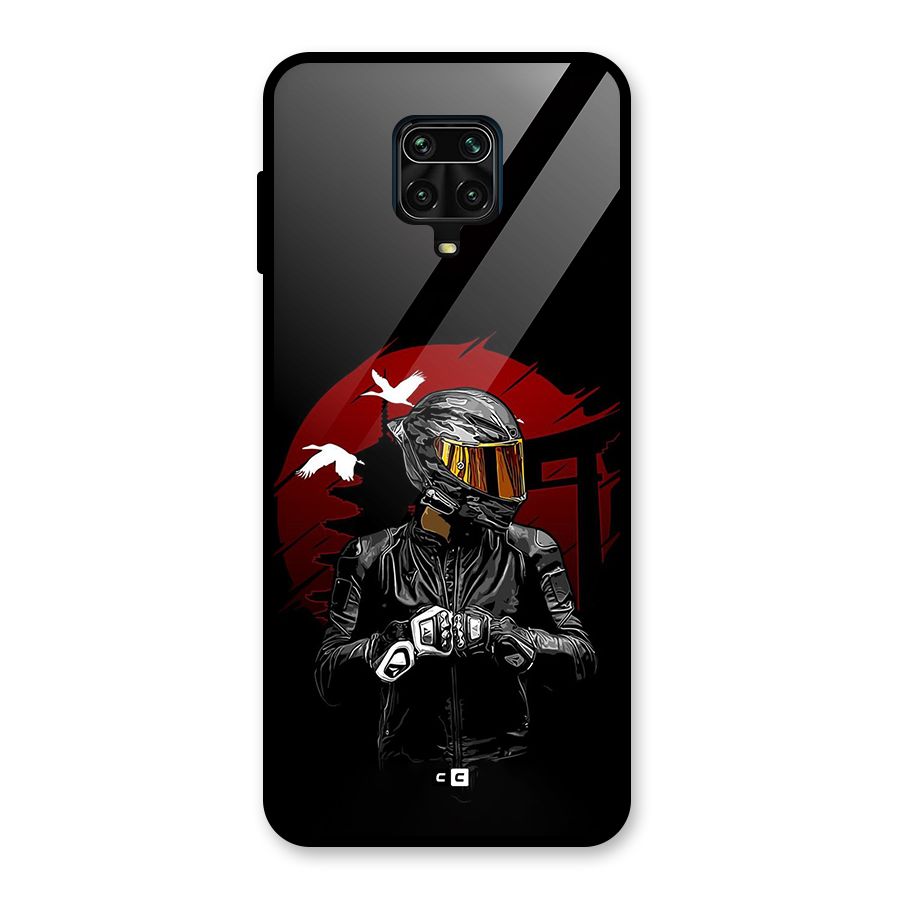 Moto Rider Ready Glass Back Case for Redmi Note 9 Pro