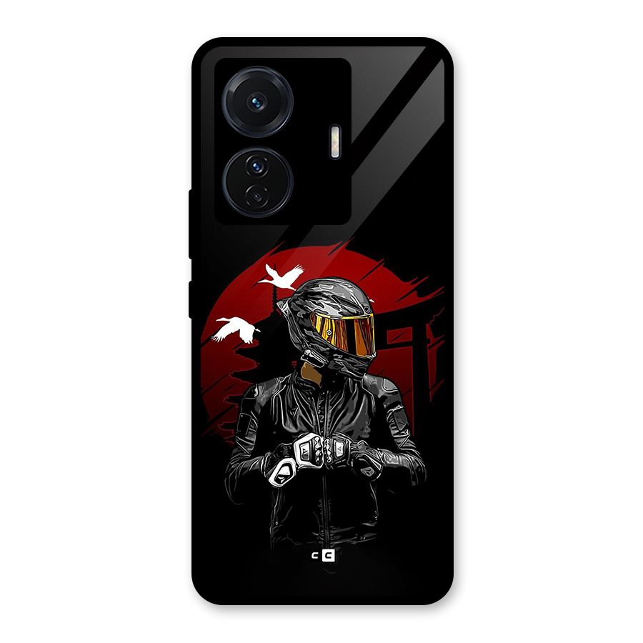 Moto Rider Ready Glass Back Case for Vivo T1 Pro