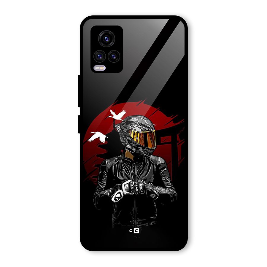Moto Rider Ready Glass Back Case for Vivo V20 2021