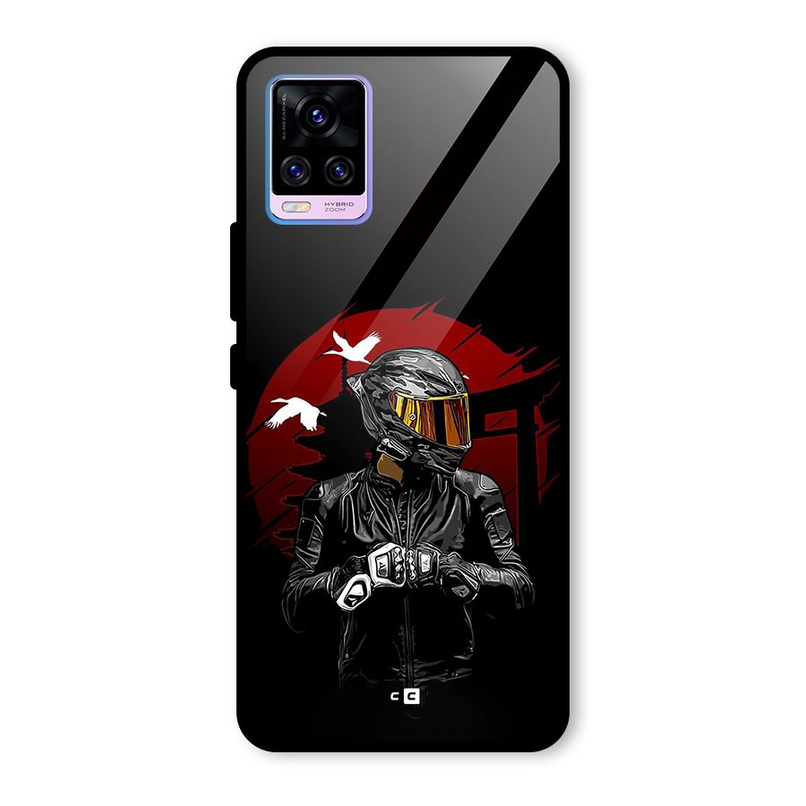 Moto Rider Ready Glass Back Case for Vivo V20 Pro