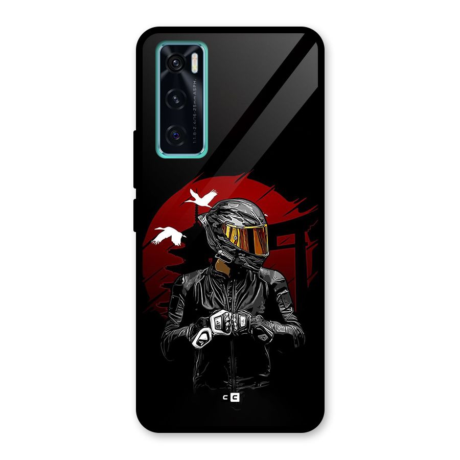 Moto Rider Ready Glass Back Case for Vivo V20 SE