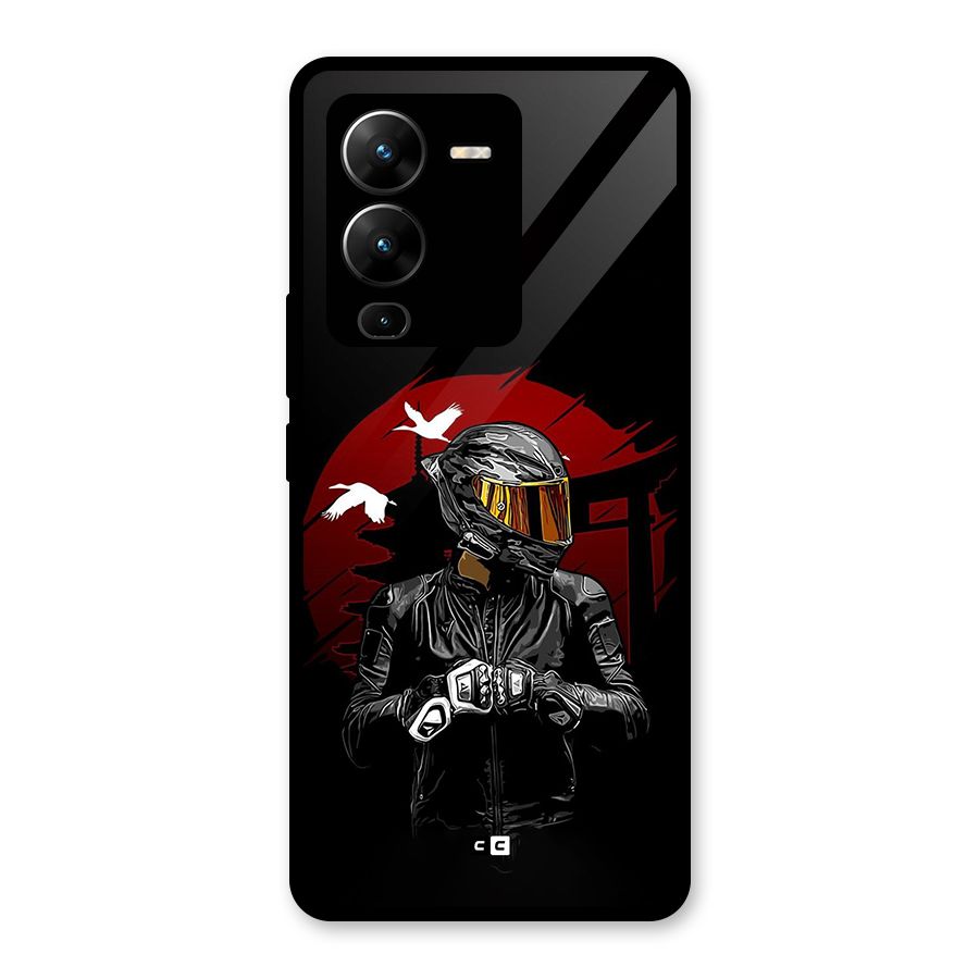 Moto Rider Ready Glass Back Case for Vivo V25 Pro