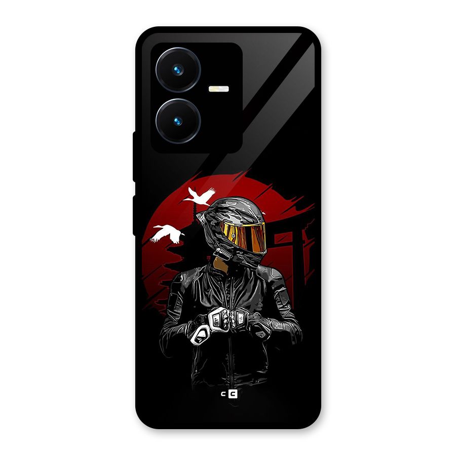 Moto Rider Ready Glass Back Case for Vivo Y22