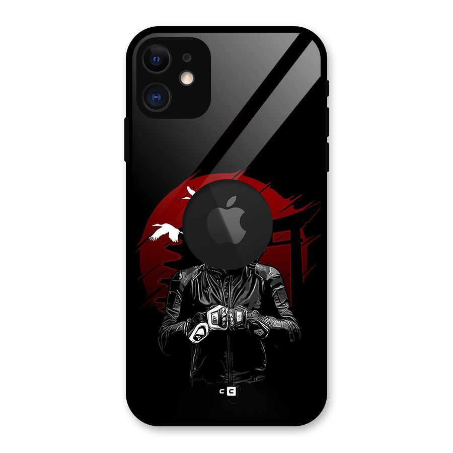 Moto Rider Ready Glass Back Case for iPhone 11 Logo Cut