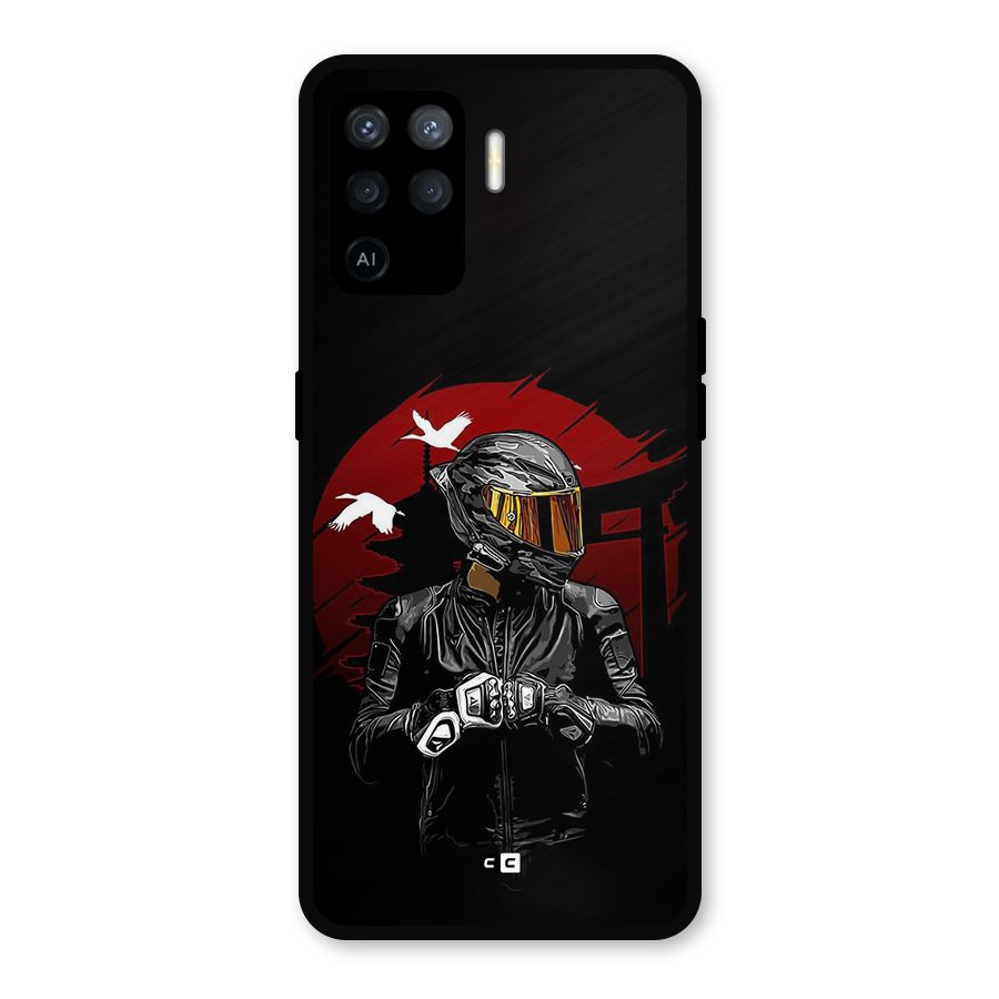 Moto Rider Ready Metal Back Case for Oppo F19 Pro
