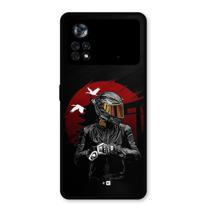 Moto Rider Ready Metal Back Case for Poco X4 Pro 5G