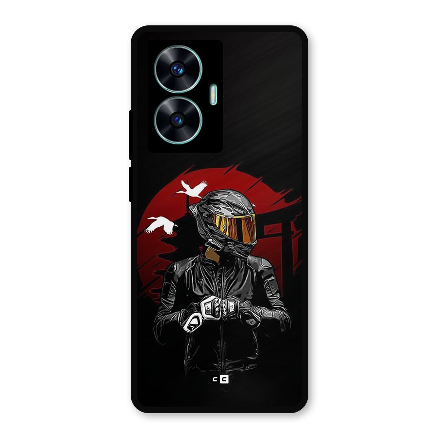 Moto Rider Ready Metal Back Case for Realme Narzo N55