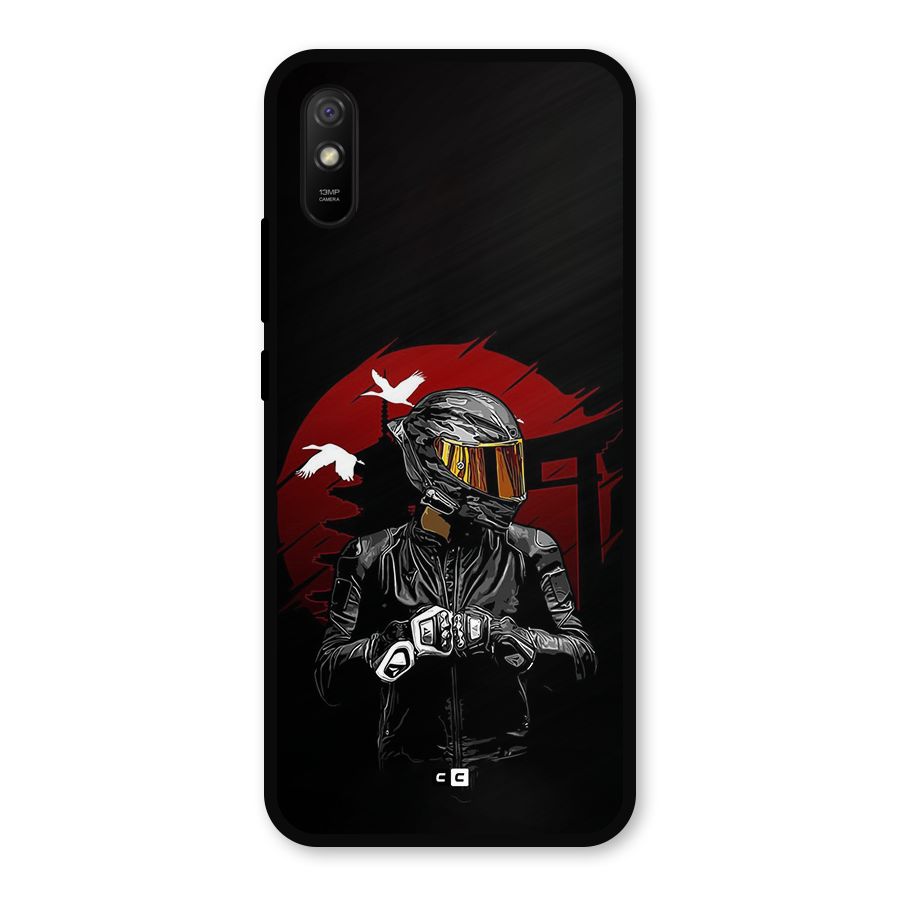 Moto Rider Ready Metal Back Case for Redmi 9a