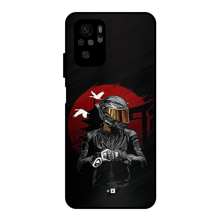 Moto Rider Ready Metal Back Case for Redmi Note 10S