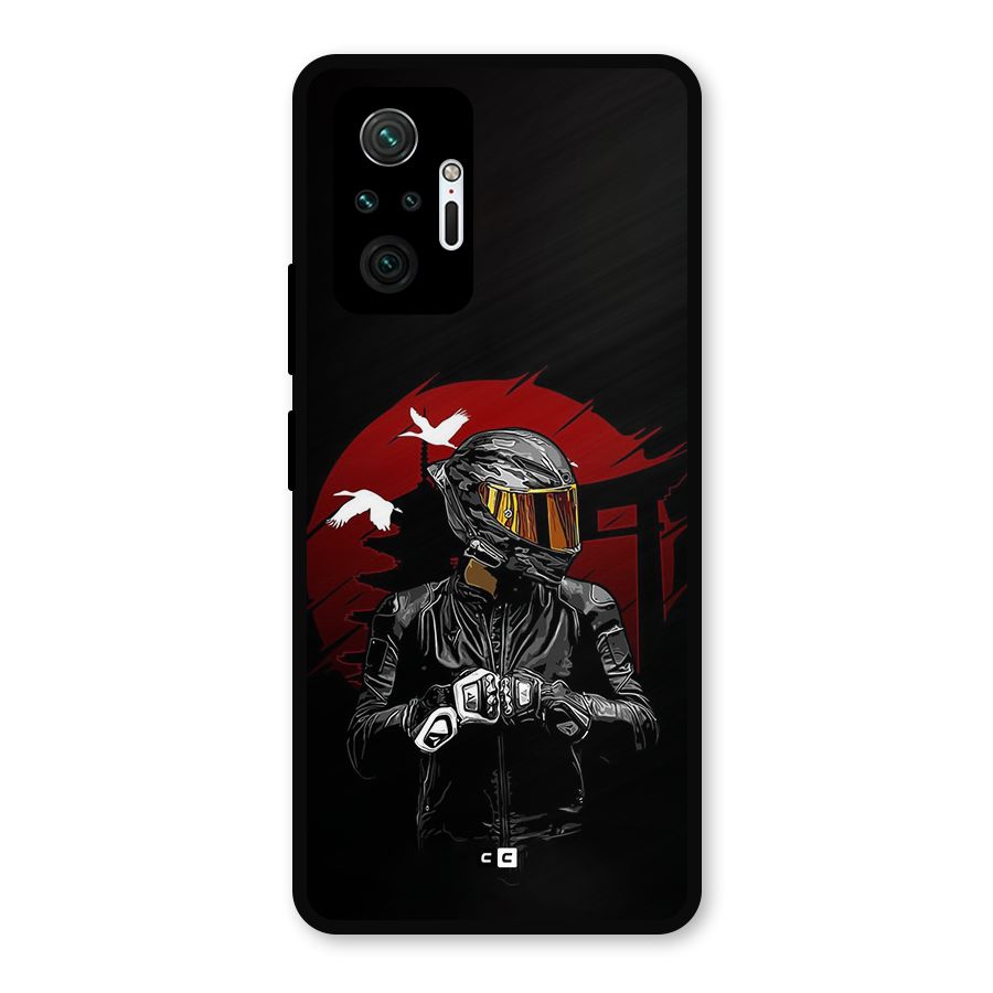 Moto Rider Ready Metal Back Case for Redmi Note 10 Pro