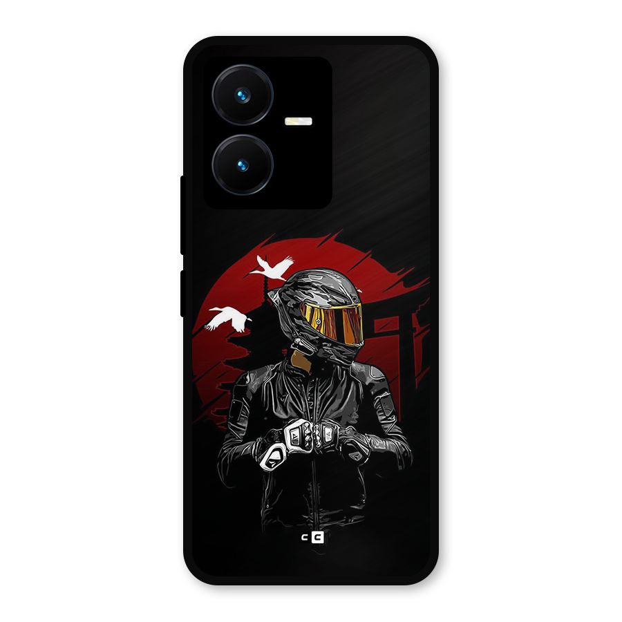 Moto Rider Ready Metal Back Case for Vivo Y22