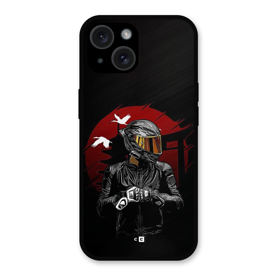 Moto Rider Ready Metal Back Case for iPhone 15
