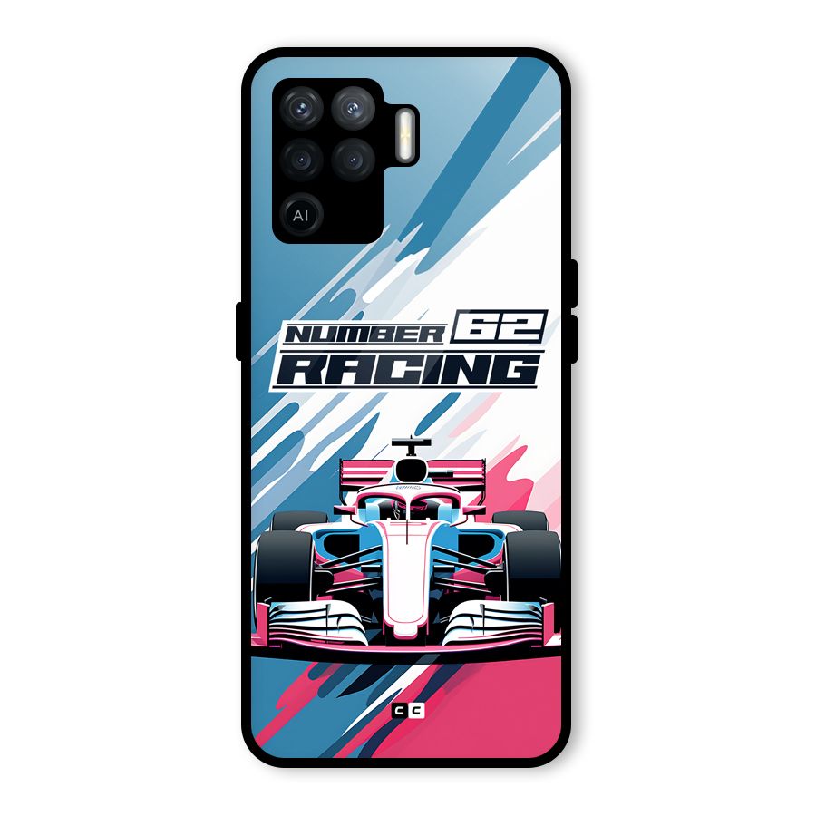 Motor Racing Glass Back Case for Oppo F19 Pro