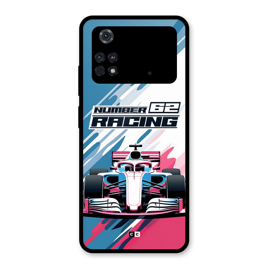 Motor Racing Glass Back Case for Poco M4 Pro 4G