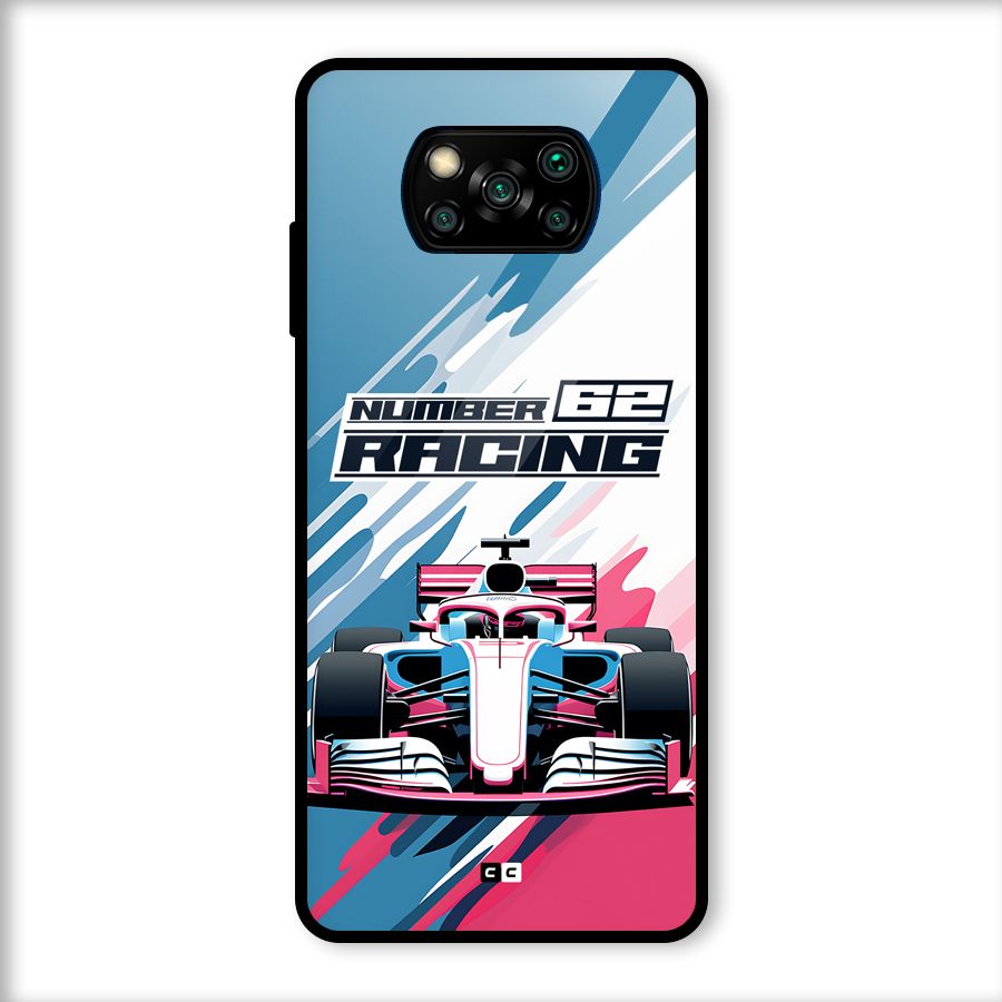 Motor Racing Glass Back Case for Poco X3