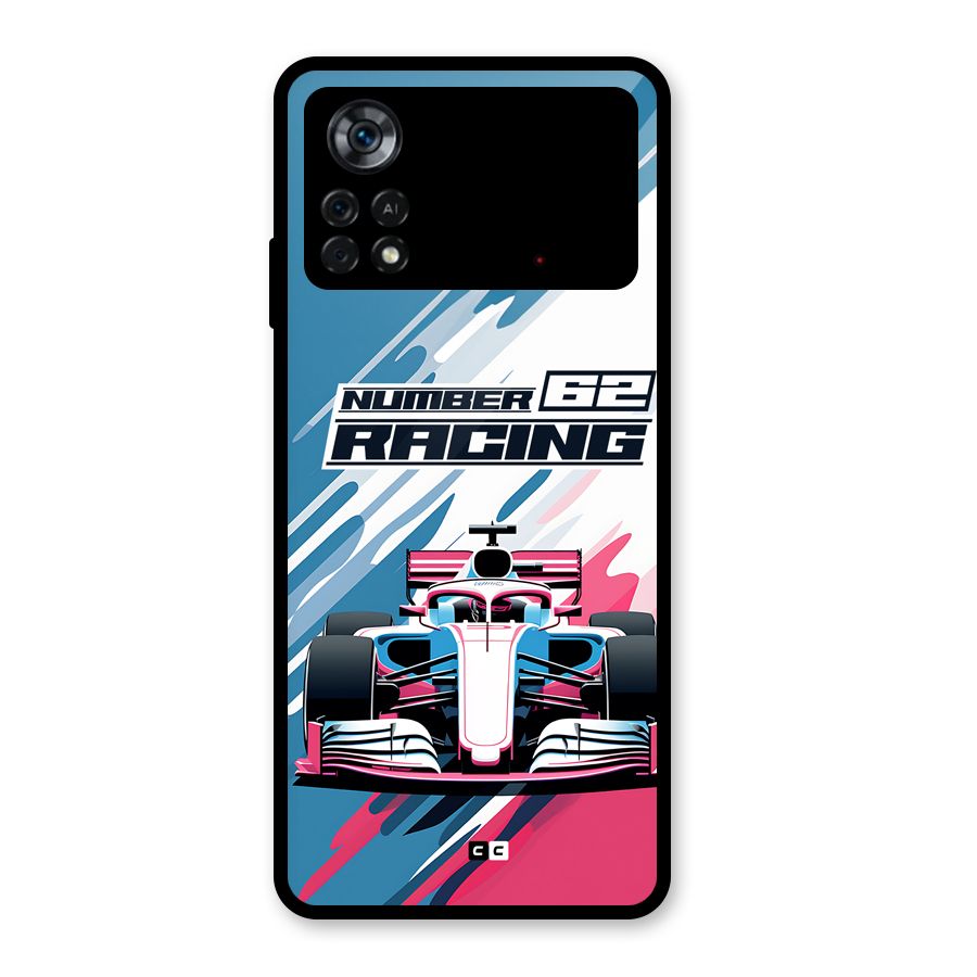Motor Racing Glass Back Case for Poco X4 Pro 5G