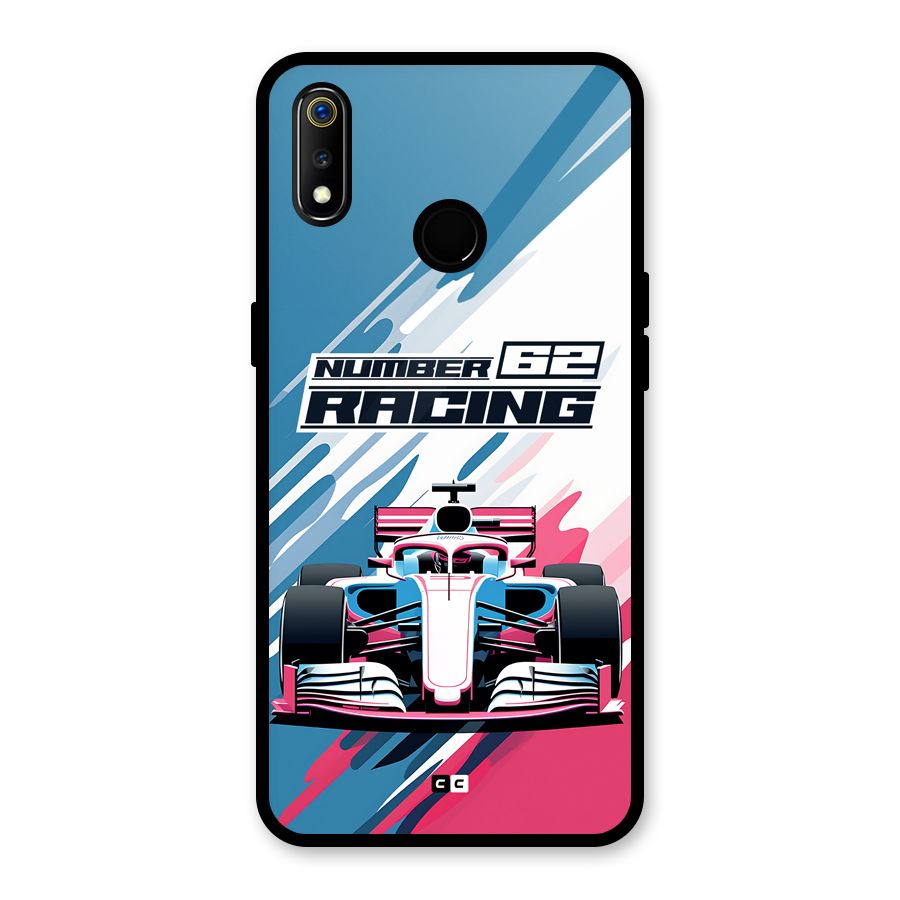 Motor Racing Glass Back Case for Realme 3