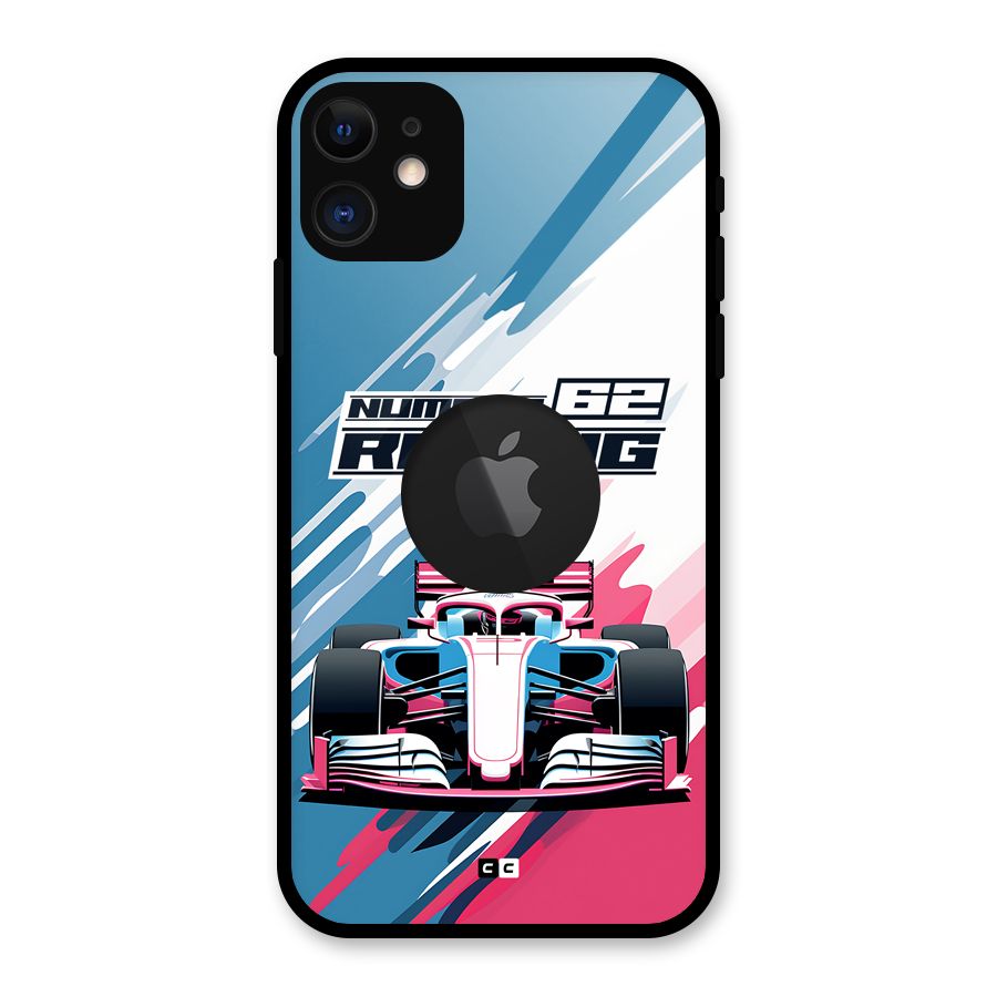 Motor Racing Glass Back Case for iPhone 11 Logo Cut