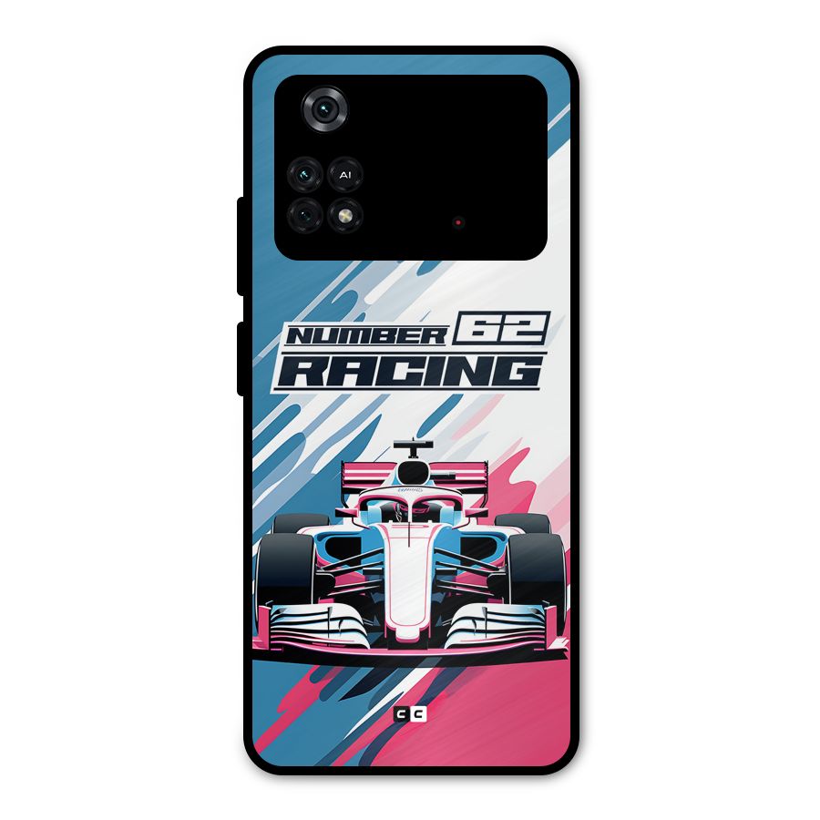Motor Racing Metal Back Case for Poco M4 Pro 4G