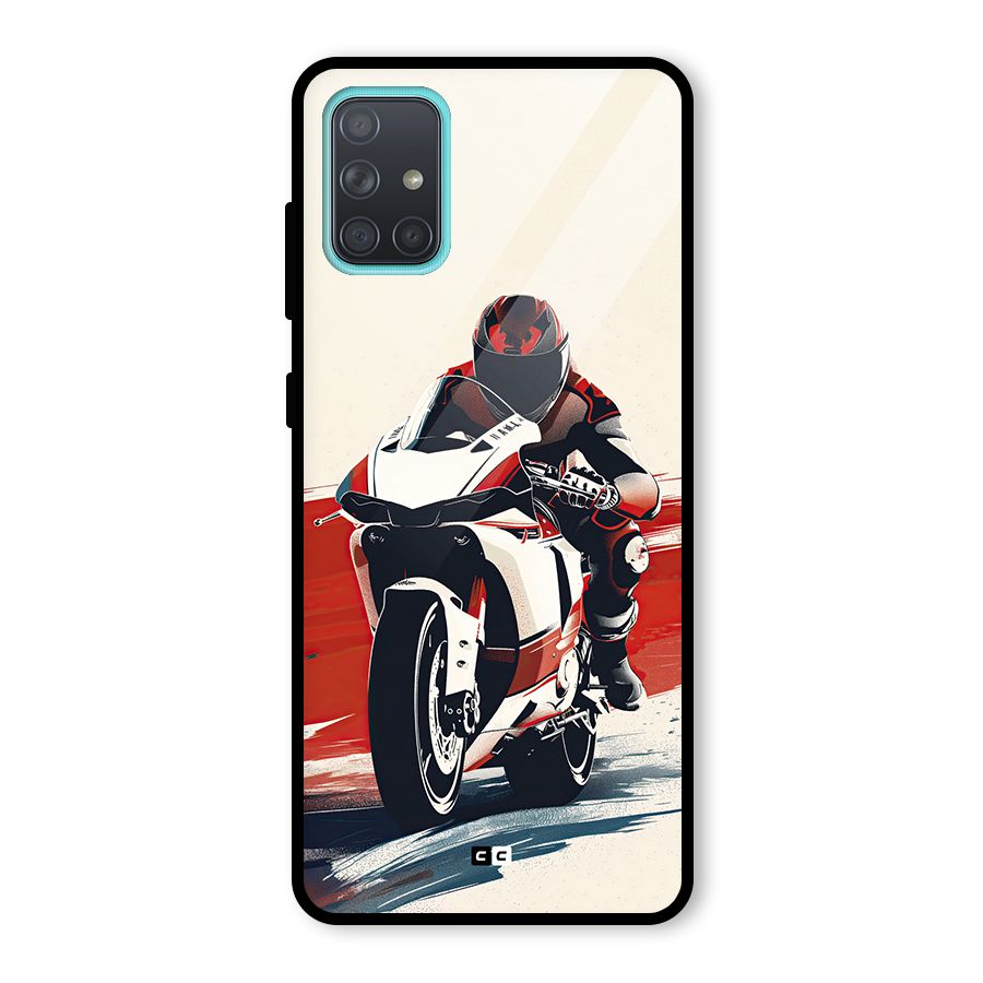 Motosport Rider Glass Back Case for Galaxy A71