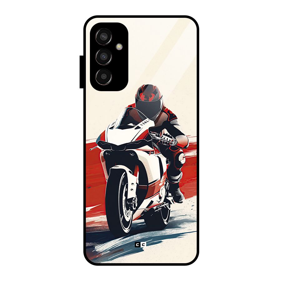Motosport Rider Glass Back Case for Galaxy F13