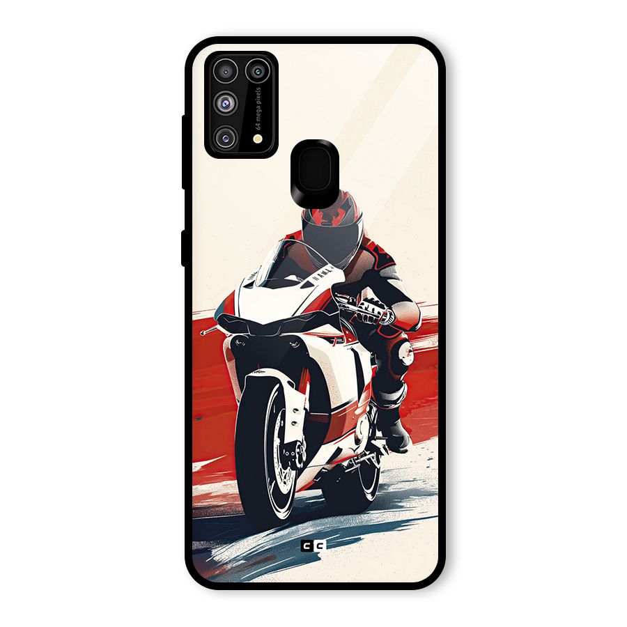 Motosport Rider Glass Back Case for Galaxy F41