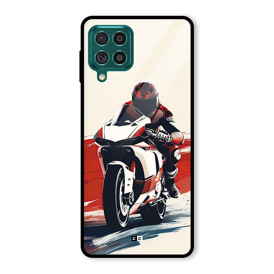 Motosport Rider Glass Back Case for Galaxy F62