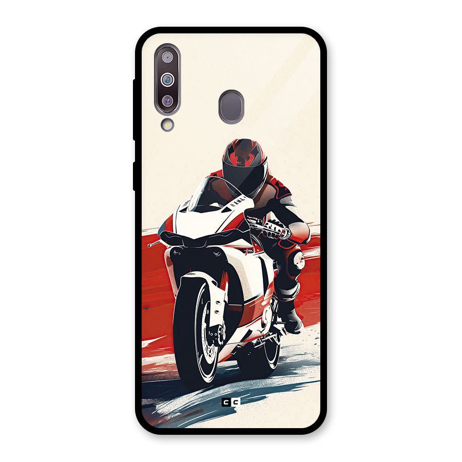 Motosport Rider Glass Back Case for Galaxy M30
