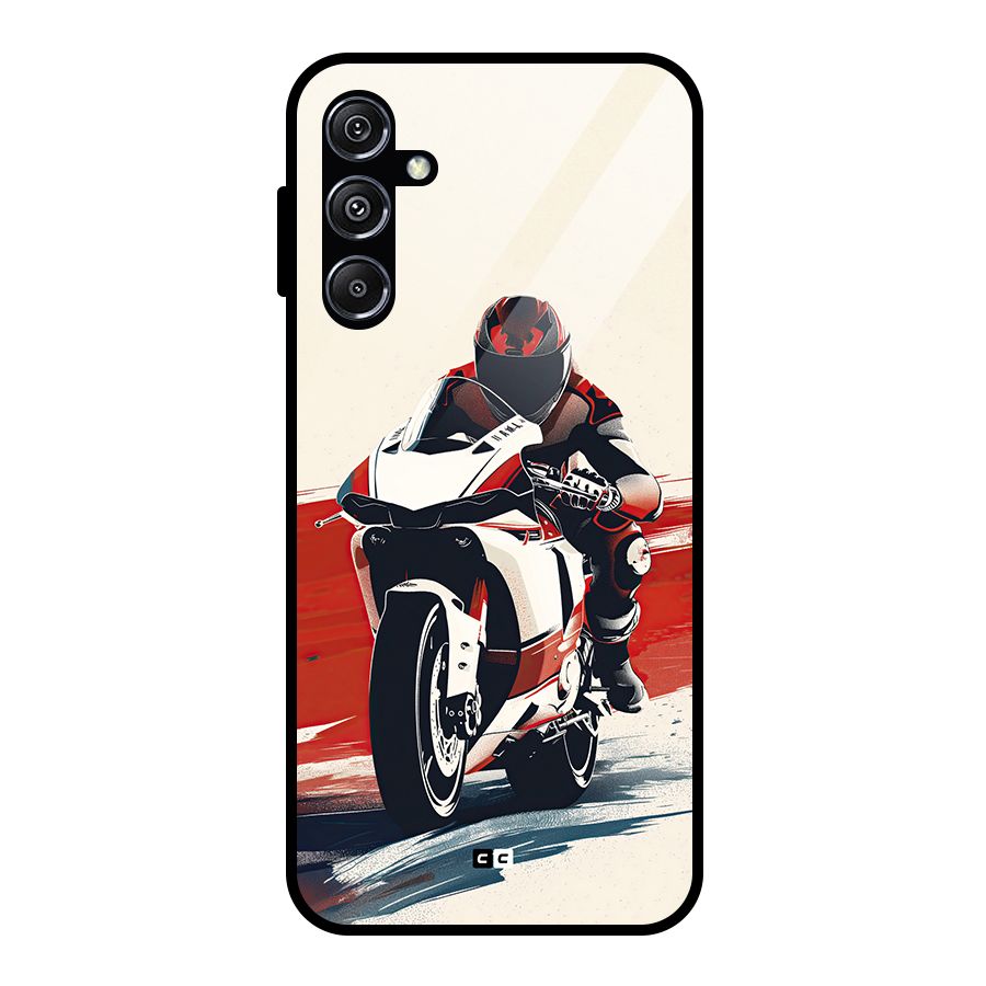 Motosport Rider Glass Back Case for Galaxy M34 5G