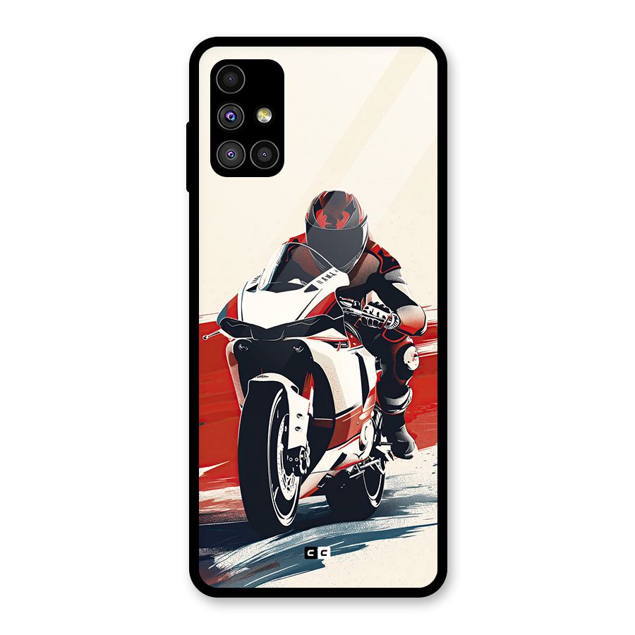 Motosport Rider Glass Back Case for Galaxy M51