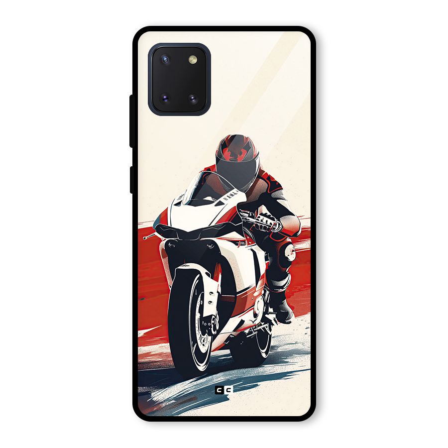 Motosport Rider Glass Back Case for Galaxy Note 10 Lite