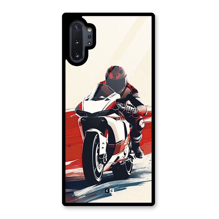 Motosport Rider Glass Back Case for Galaxy Note 10 Plus
