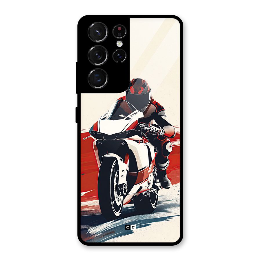 Motosport Rider Glass Back Case for Galaxy S21 Ultra 5G